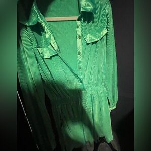 Blue B Vibrant Green Ribbed romper